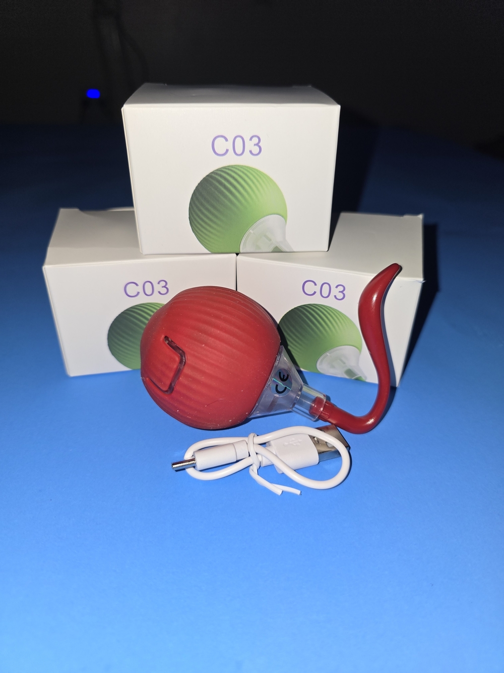 Red Rechargeable Cat Teaser Interactive Toy Make Diffrence. Help Save A Life